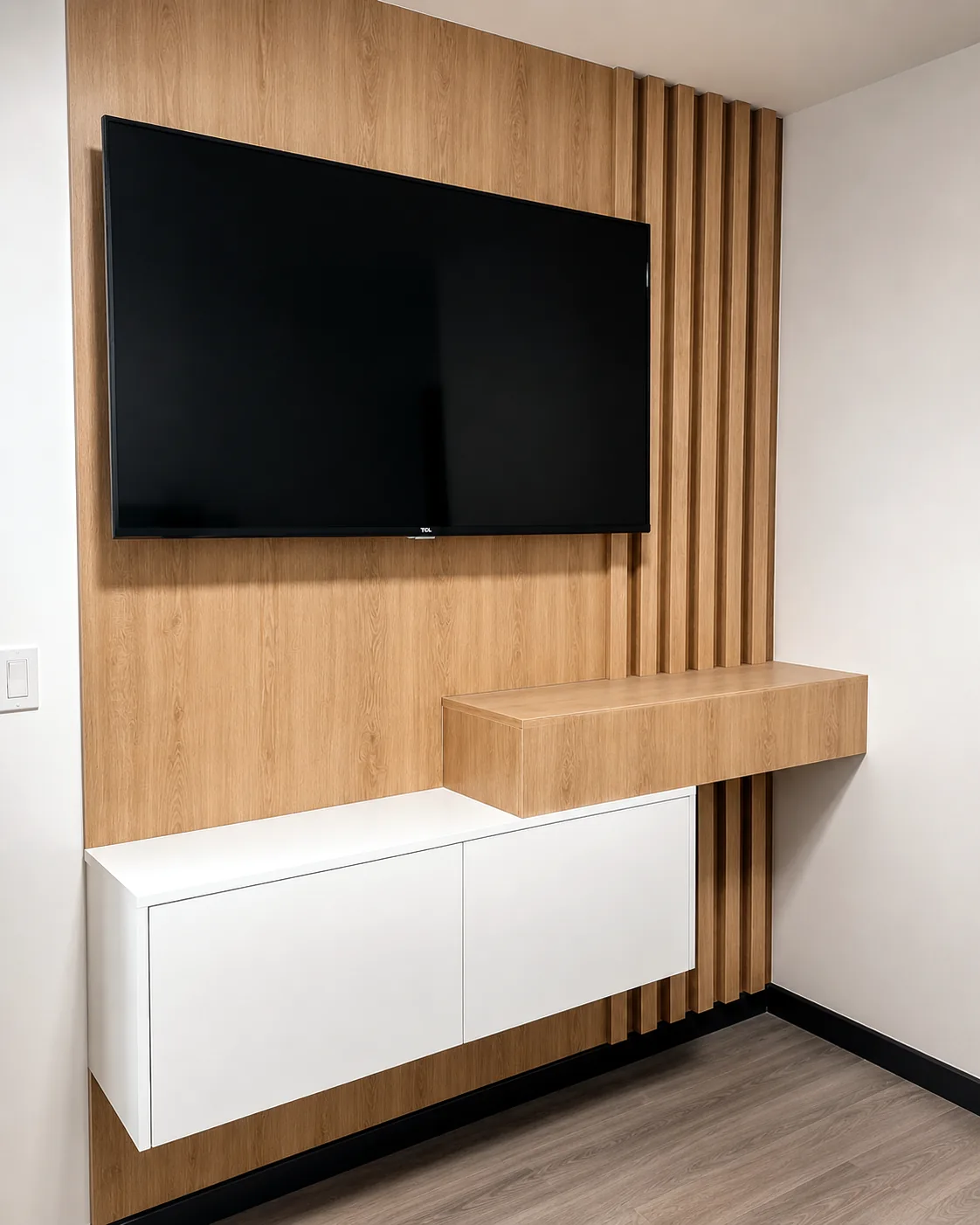 Centro entretenimiento mueble tv Culiacán — fabricado a medida por Zeder Cabinet Studio