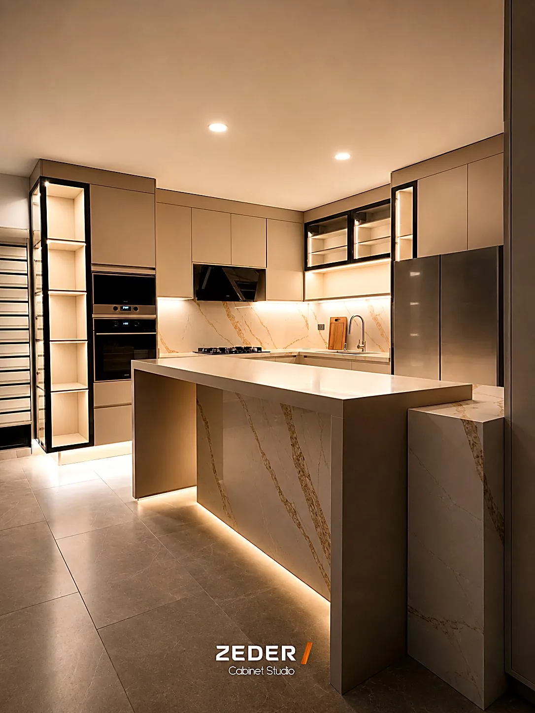 Cocina a medida en Culiacán, resultado final de una propuesta en 3D