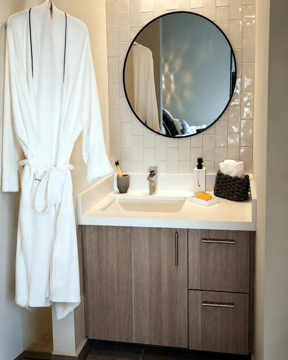 Vanity mueble bano a medida Culiacán — fabricado a medida por Zeder Cabinet Studio